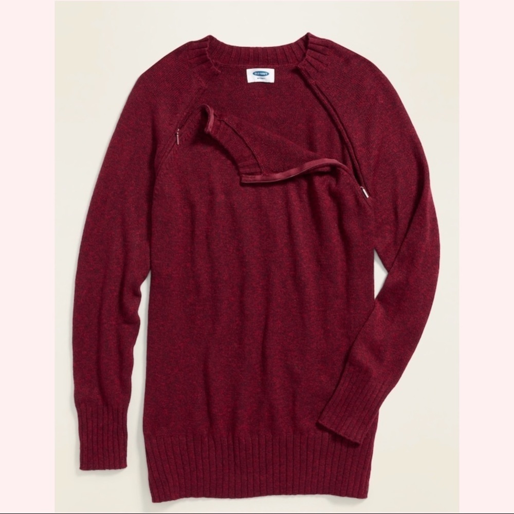 NWT Maternity Hidden-Zipper Nursing Tunic Sweater​ - Picture 4 of 6
